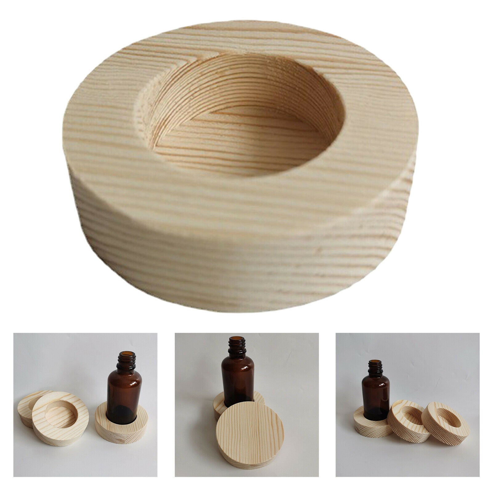 Wooden Essential Oil Display Holder 50ml Single Slot Presentation Shelf
