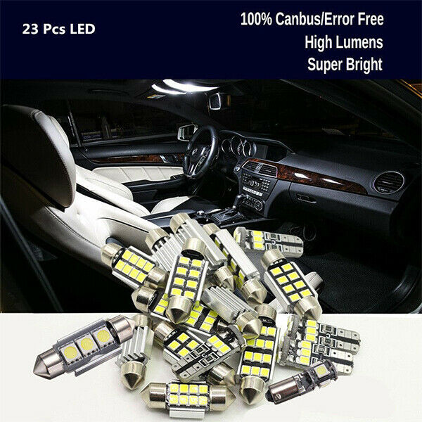 23pcs Canbus T10 Car LED Interior Light Bulbs Dome Trunk Map License Plate Lamp