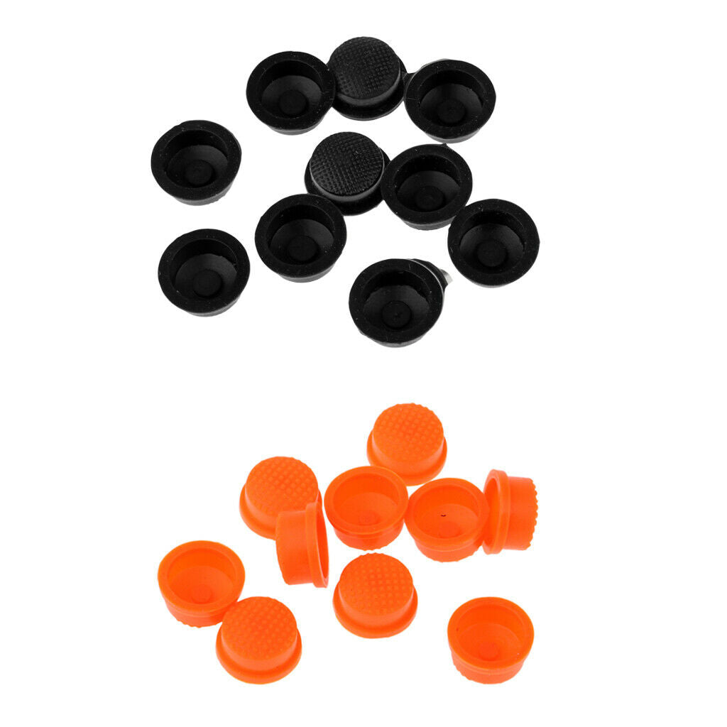10 Pieces 18650 LED Flashlight Lamp Tail Switch On Off Buttons Caps - Black