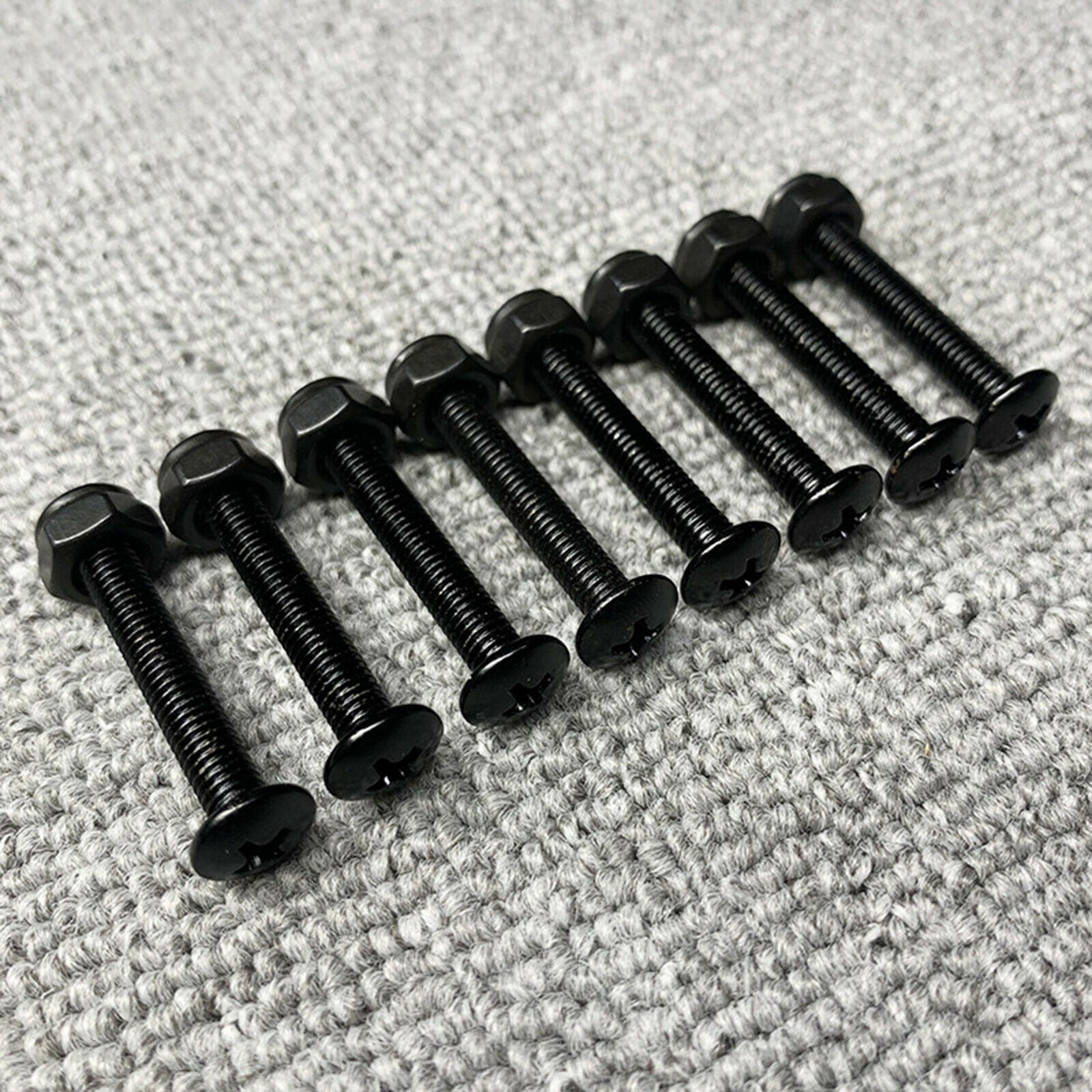 8pcs Replacement Longboard Skateboard Hardware Screws Mounting Black Acce 35mm