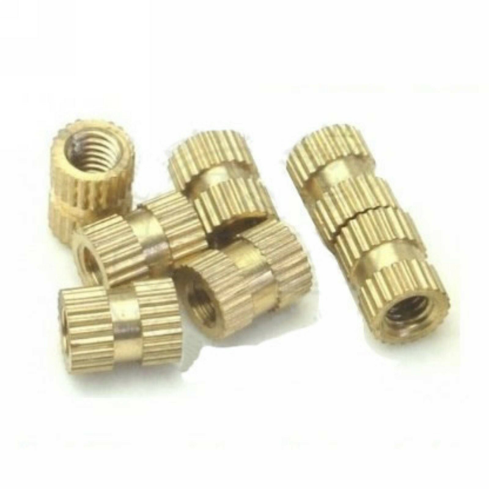Lot100 Brass Knurl Nuts M6*8mm(L)-8mm(OD) Metric Threaded