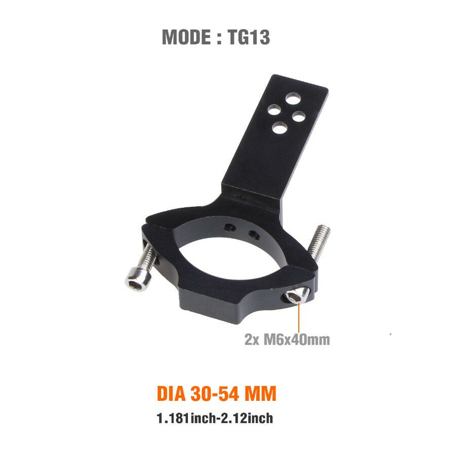 2 Sets Black Aluminum Alloy Motorcycle 30-54mm Tube Fork Spotlight Holder Clamp