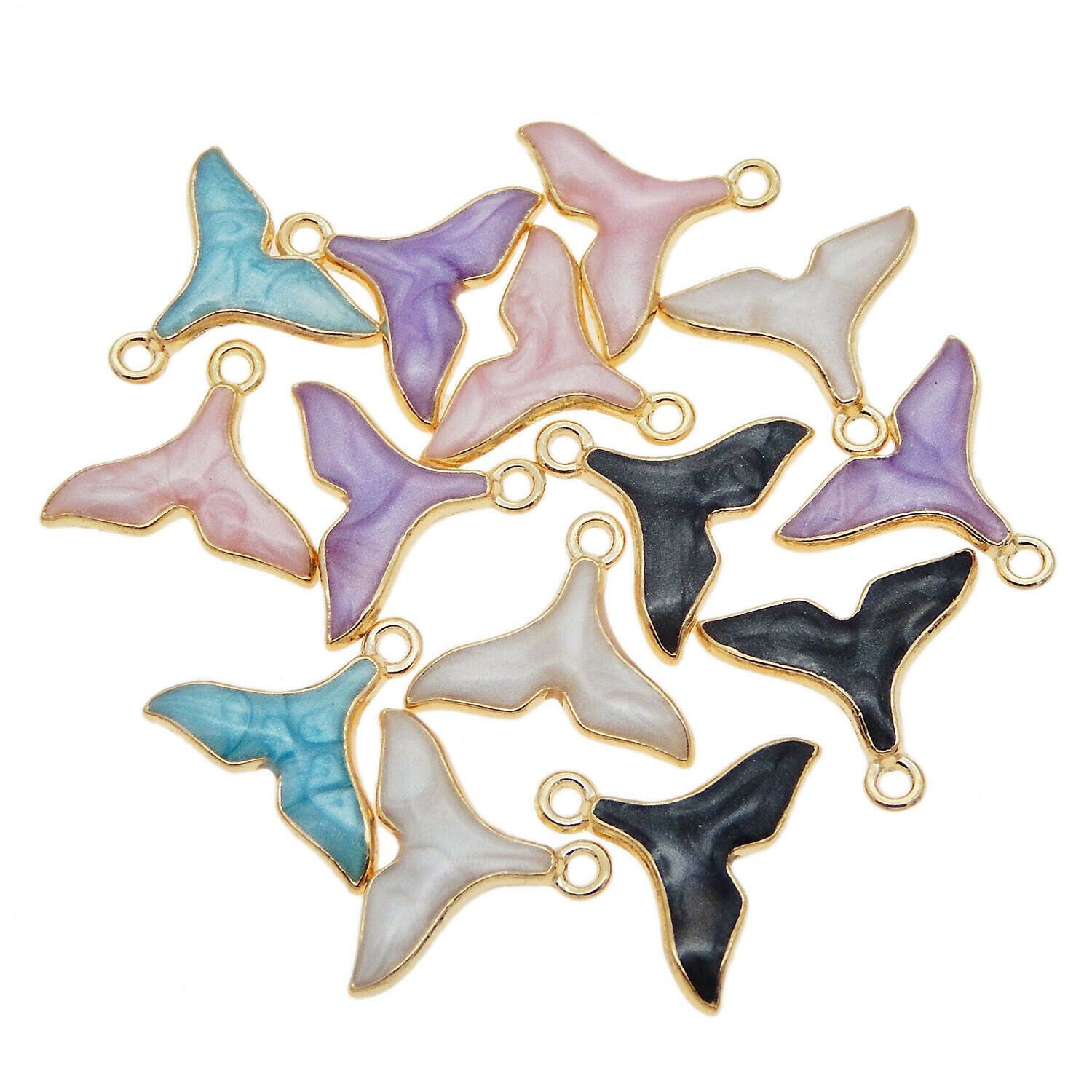 Mixed Enamel Alloy Mermaid Tail Pendants Charms Jewelry Accessories 30pcs/lot