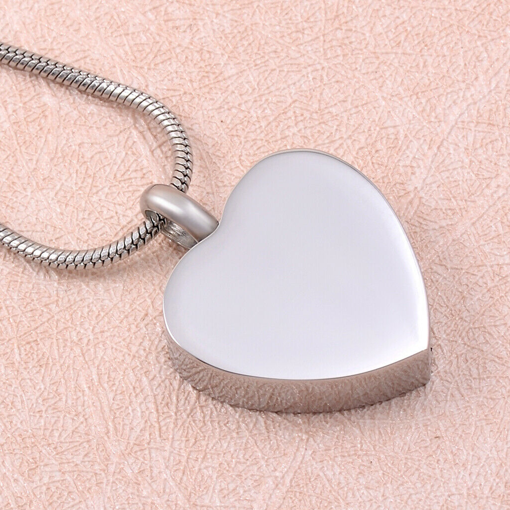 Stainless Steel Heart Cremation Urn Ash Necklace - Forever ion My Heart