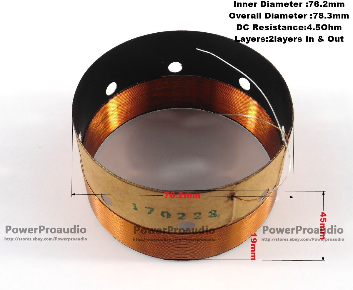 2x quality Replacement Voice coil For B&C 12NDL76-8 Tweeter Speaker  8 Ohm