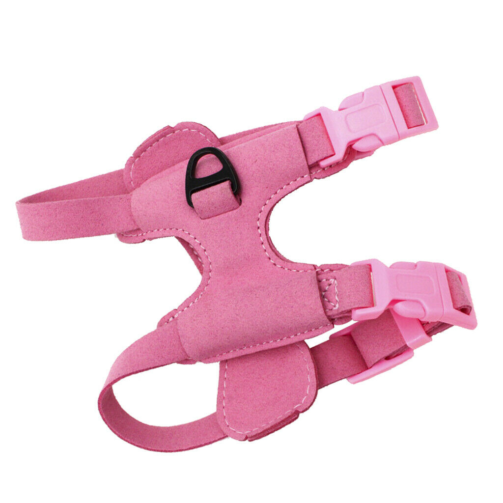 Pet Dog Harness Soft Suede Small Dog Harness For Puppies Chihuahua Pink S