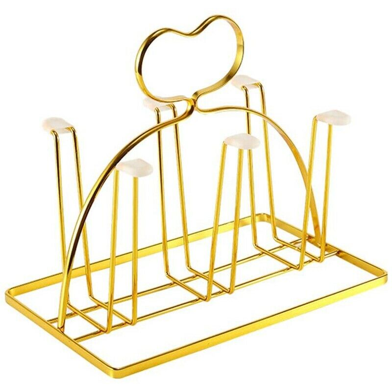 Cup Drying Rack Stand, Metal Bottle Drying Organizer Stand with 6 Cups or MuW3X3