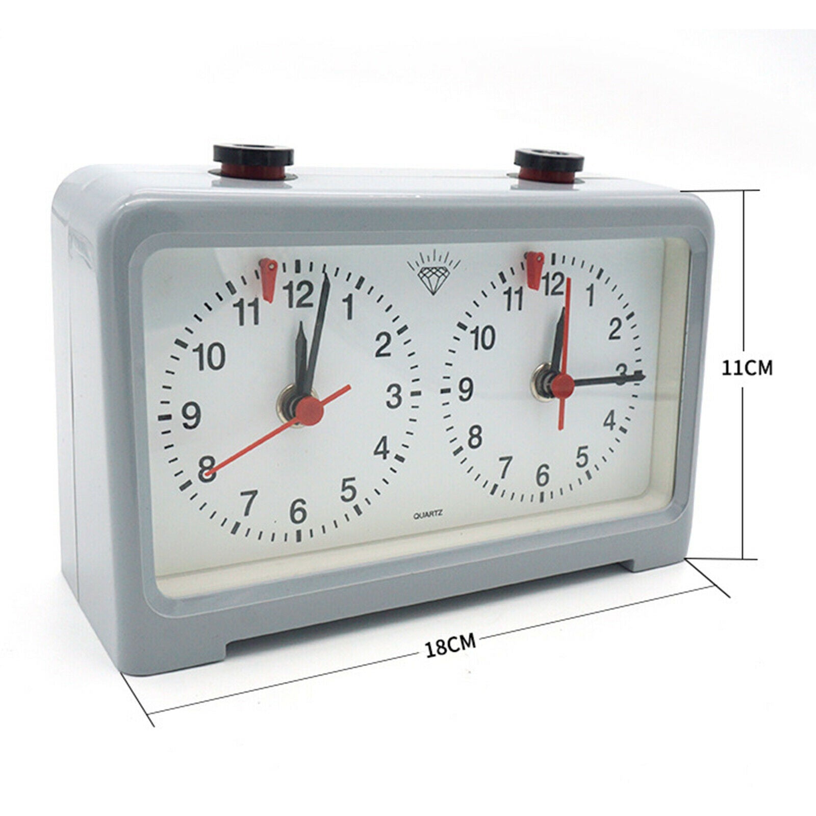 Classic Chess Clock Wind-Up Alarm Timer Chess Board Games Accessories Gray