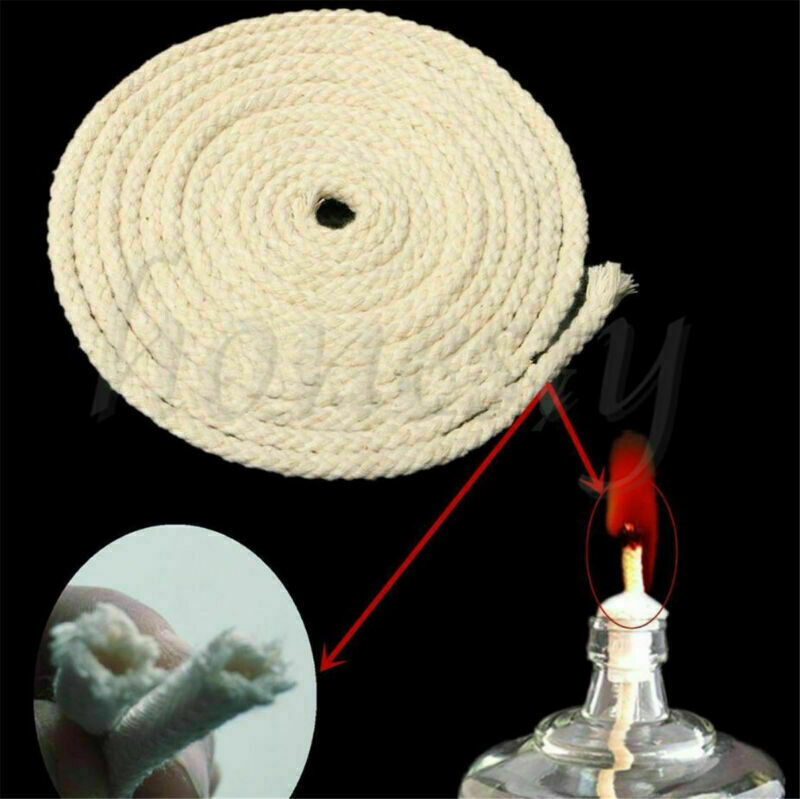 5M Long Round Cotton Wick Burner For Oil Kerosene Alcohol Lamp Torch Wine Bottle
