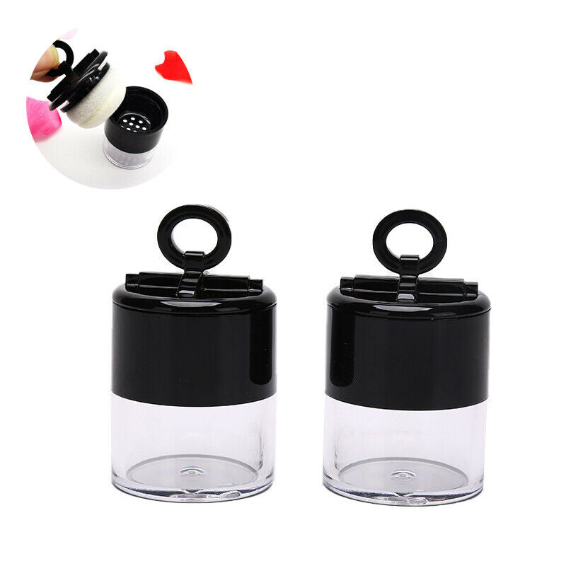 10g Portable Plastic Empty Loose Box Bottle Makeup Jar Container with Puf.l8