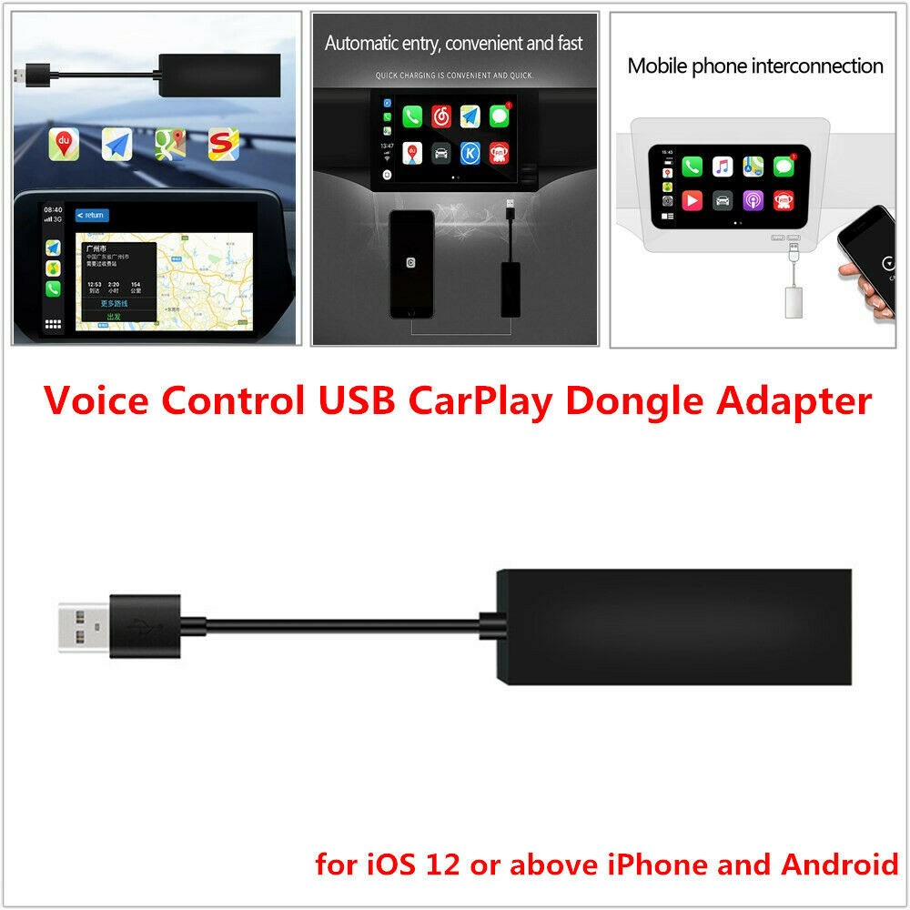 Voice Control USB Android CarPlay Dongle Adapter For iOS Phone Autolink Music
