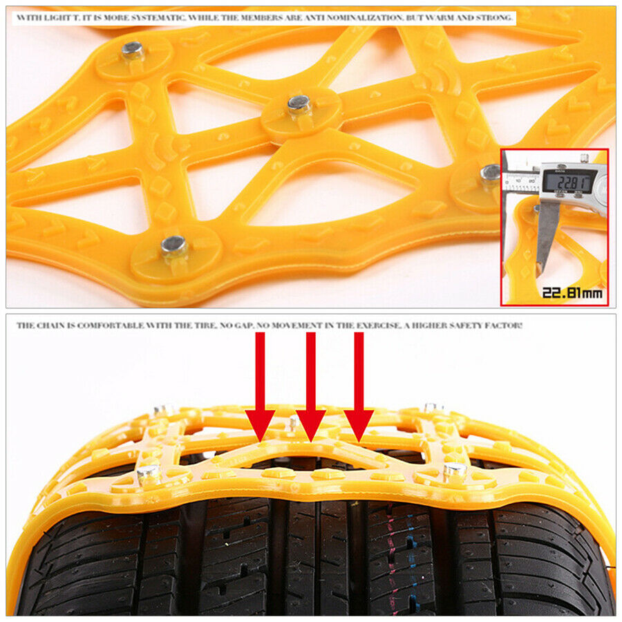 5Pcs Beef Tendon Manganese Steel Emergency Tire Chain Snow Anti-skid Chain Belt