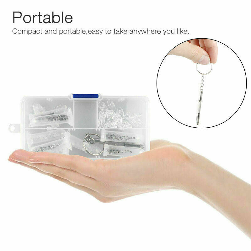 Durable Eye Glasses Repair Tool Screw Nose Pad Nut Optical Assortment Kit Set