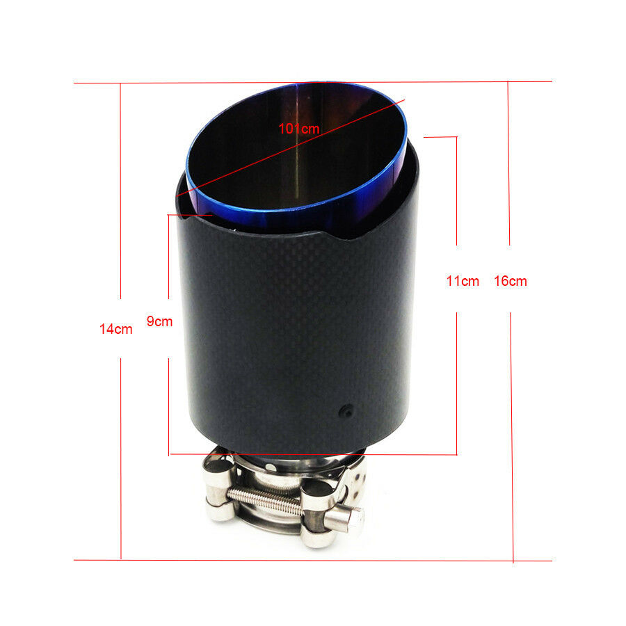 Straight Edge Stainless Steel Carbon Fiber Car Exhaust Muffler Tip Pipe Tailpipe