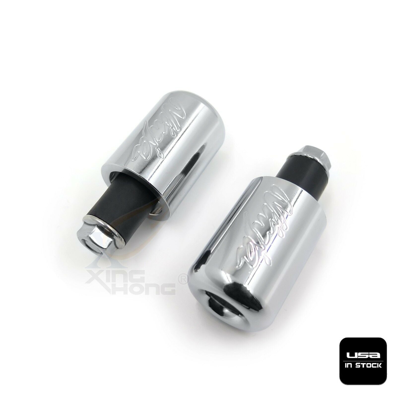 Bar Ends Chrome Rubber For 87-12 Kawasaki Ninja 250R EX250/06-12 650R EX650R