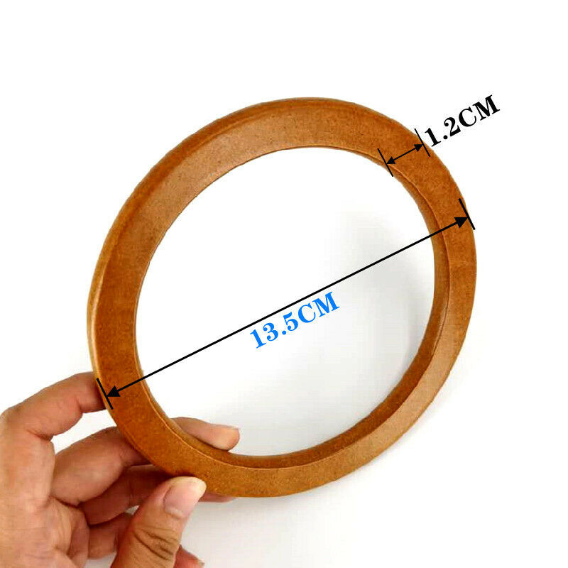 4PCS Wooden Round Shaped Handles Replacement for Handmade Bag Handbags PurseO4T4