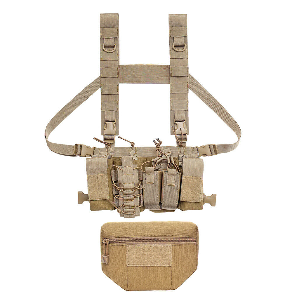 Multi-functional Molle Vest Pouch Chest Bag Tools & Belly Pouch Khaki