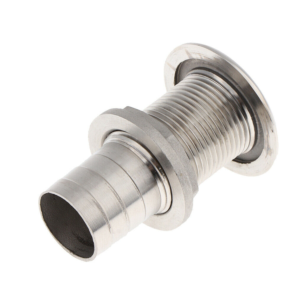 Boat Thru Hull Fitting/Drain 33.4mm 1" Hose Barb Marine 316 Stainless Steel