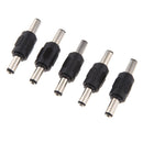 5Pcs DC Power Adapter 5.5x2.1mm Male to Male Plug Connector Converter