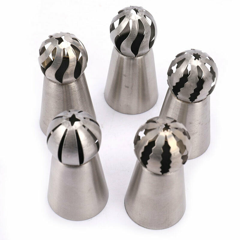 Russian Piping Nozzle 5 Styles Sphere Ball Icing Confectioners Pastry Sug.l8