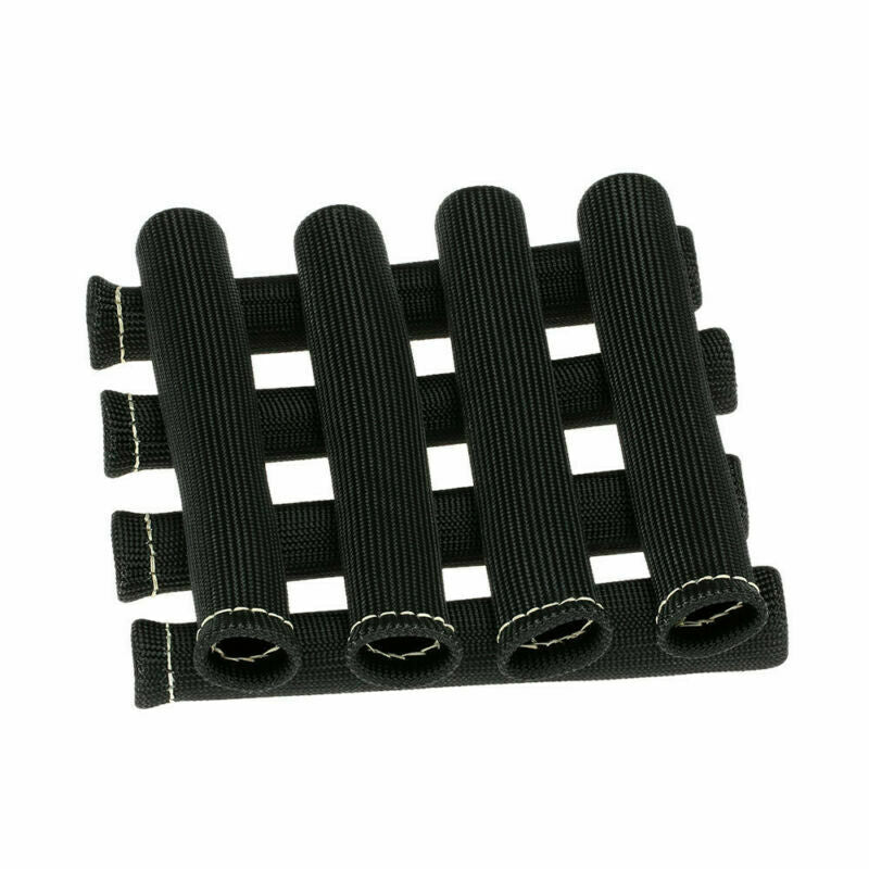 1200Â° Black Heat Shield Spark Plug Wire Protector Sleeve Covers SBC BBC 350 454