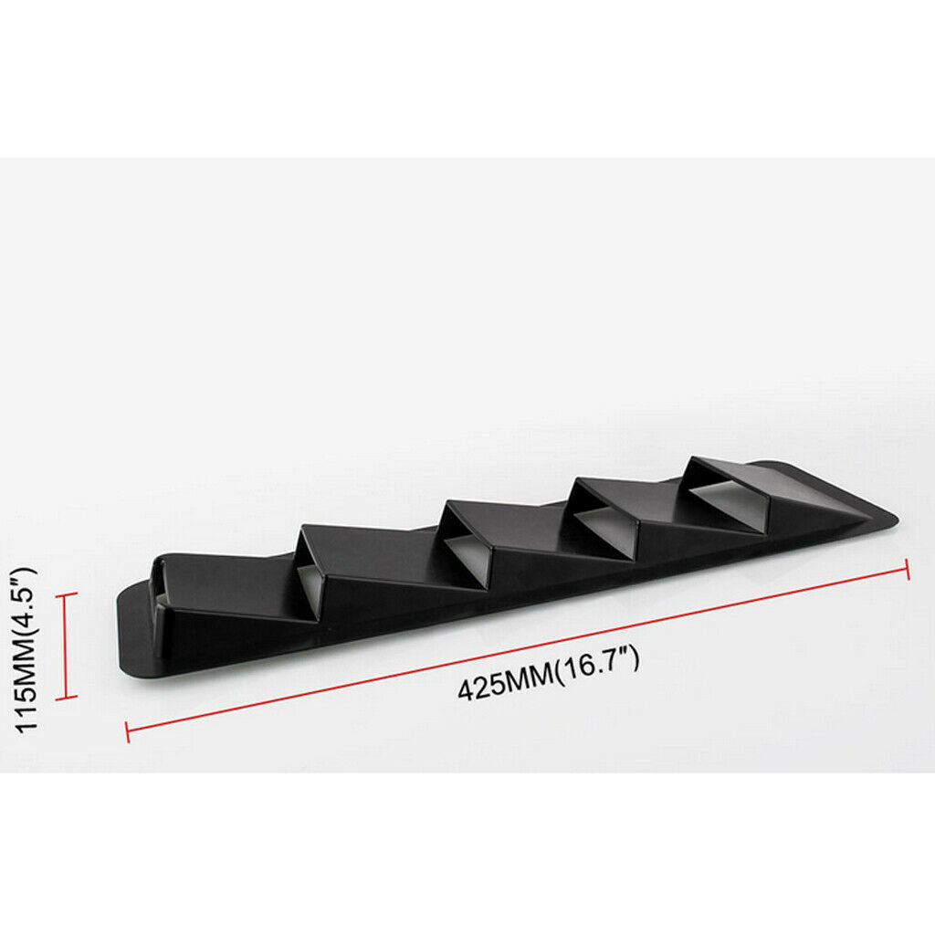 2PCS 44x13cm Car Universal Matte Black Hood Vent Louver Cooling Panel Solid