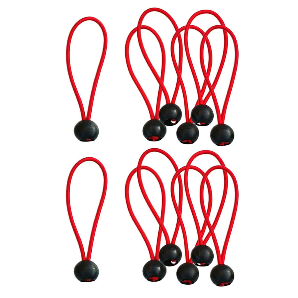 12pcs Ball Bungee 6 Inch Tie Down Cord with 22mm Ball, for Camping Tent Canopies