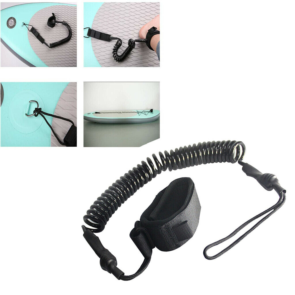 Surfboard Leash 10' Coiled Leg Rope Ankle Strap Leash for Stand UP Paddle Surf