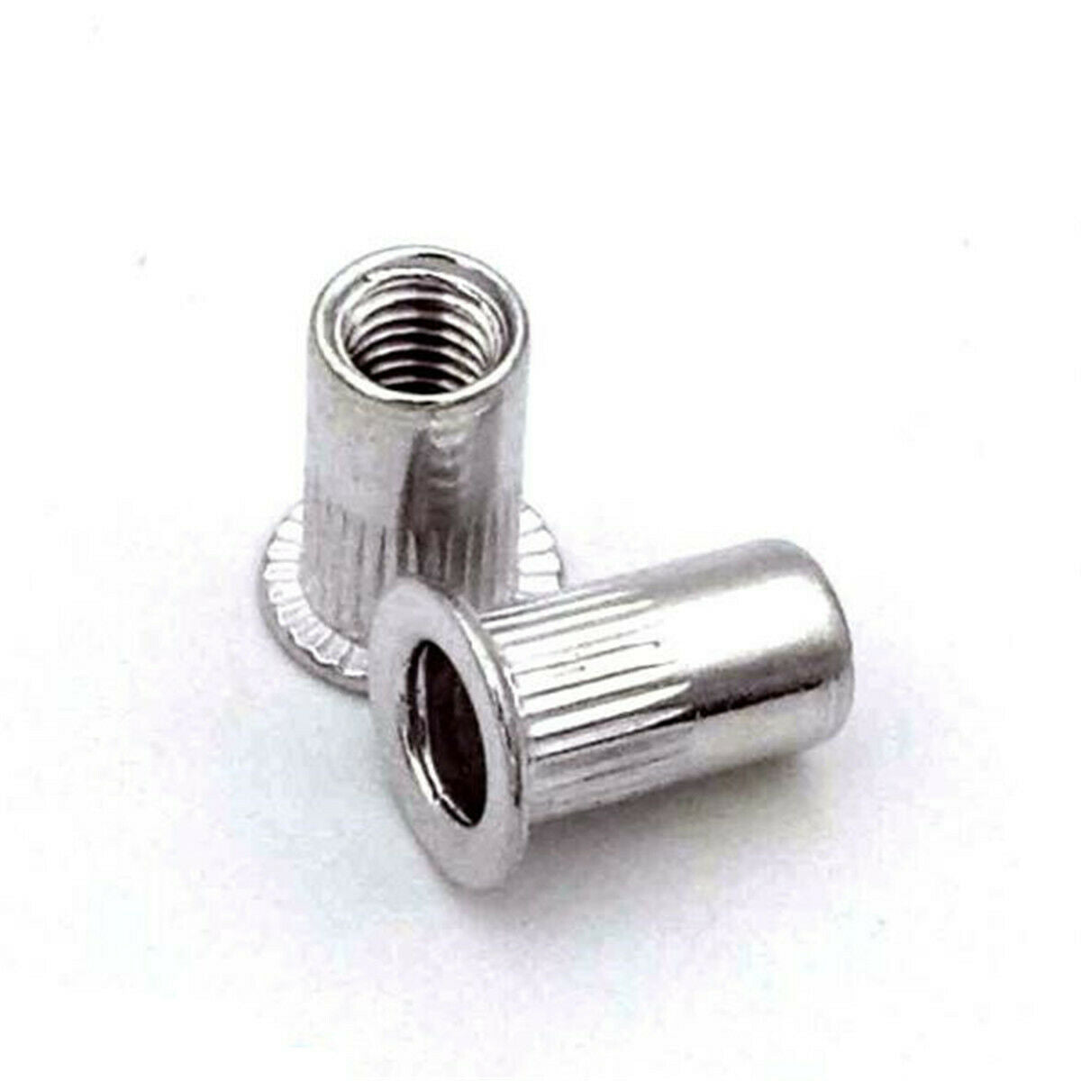 20Pcs M6*15 Thread Stainless Steel Flat Head Rivet Nut Rivnut Insert Nutsert
