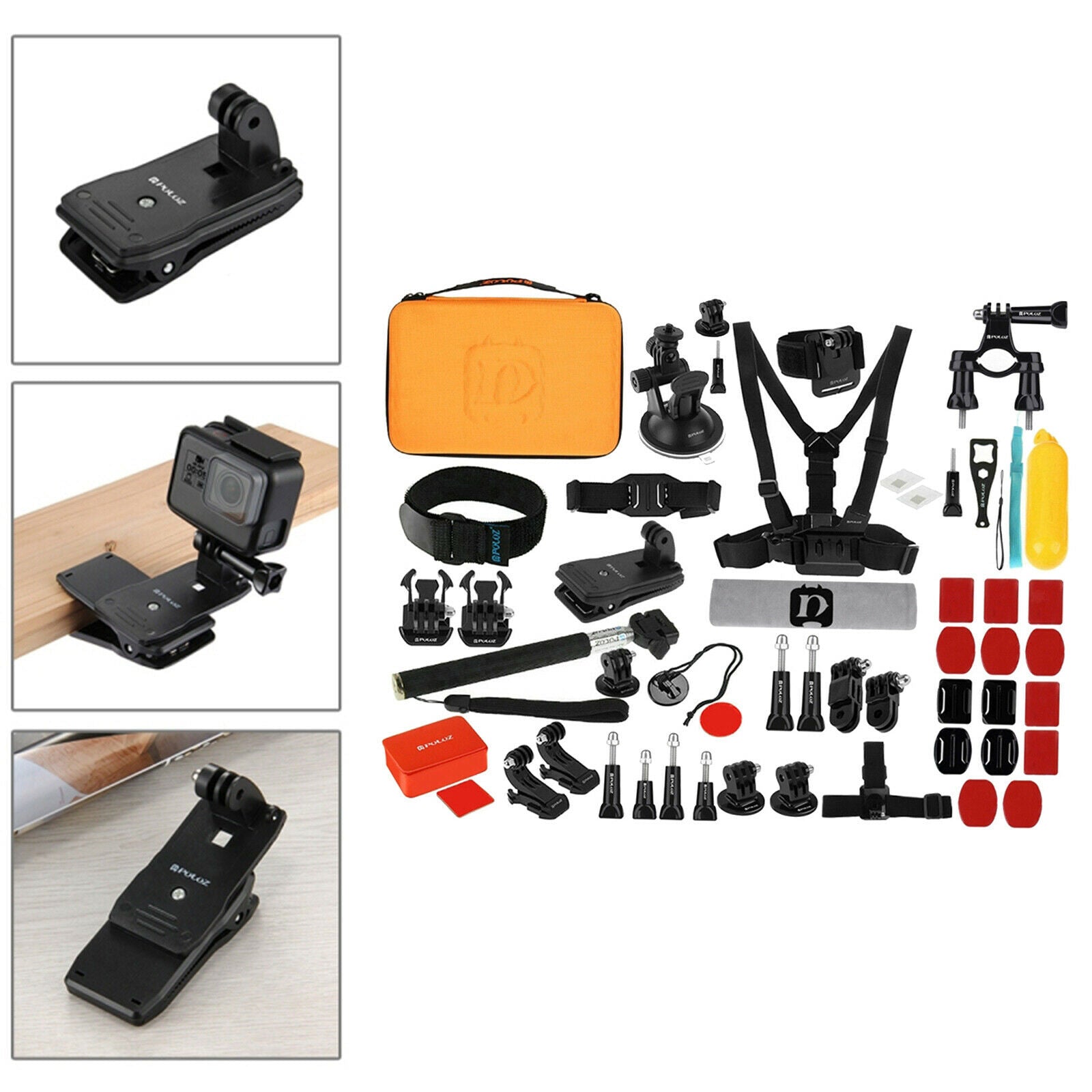 53-in-1 Accessories Kit for GoPro Hero 7 6 5 3 2 Vlog Skiing Watching Videos