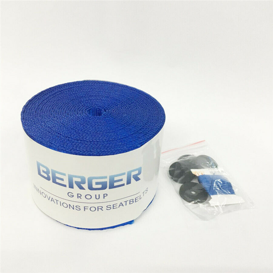Blue Universal Car Racing Front 3 Point Safety Retractable Seat Lap Belt Harness