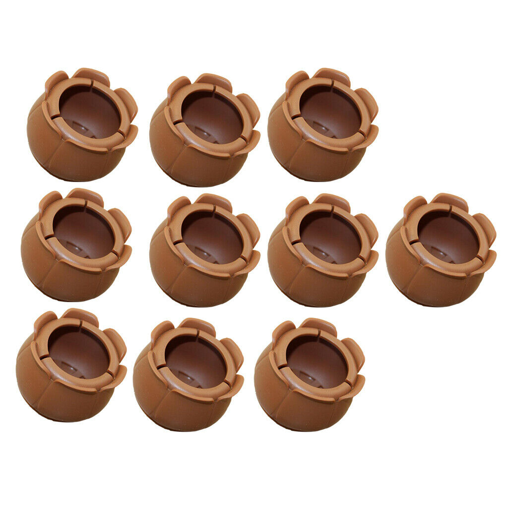 10Pcs Round Furniture Legs Brown Floor Covers Chair Leg Tip Felt Pad 29-35mm