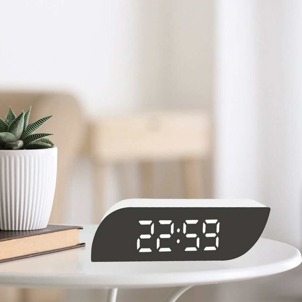 LED Desk Alarm Clocks Calendar Temperature 3 Mode Snooze White White Light