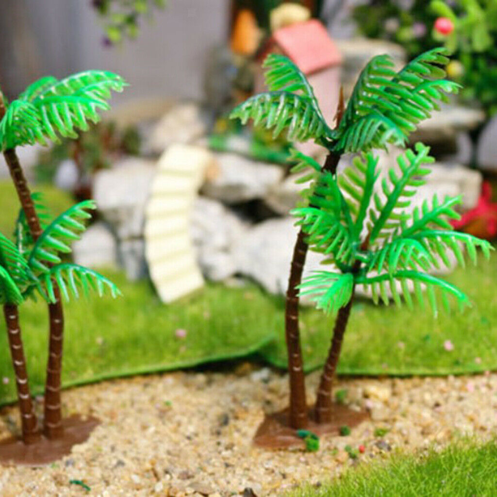 Vivid Plastic Small Coconut Tree Fairy Garden High 12cm for Lawn Decor