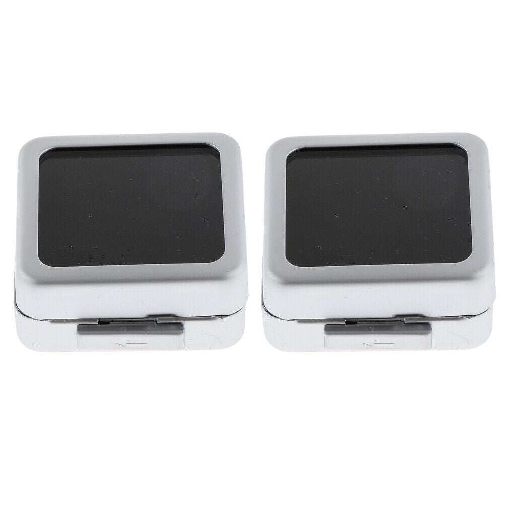 2x Gem Display Box Diamond Jewelry Coin Holder Glass Lid Box Storage Cases