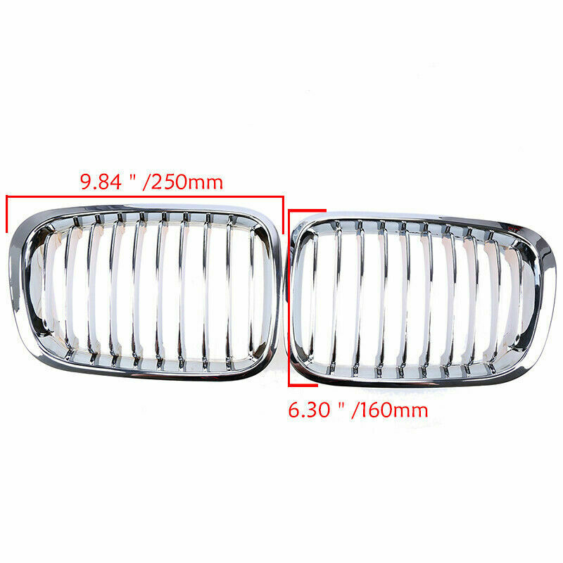 Pair Front Radiator Kidney Grille Cover Fits BMW E46 3 Series 4-Door 1998-2001