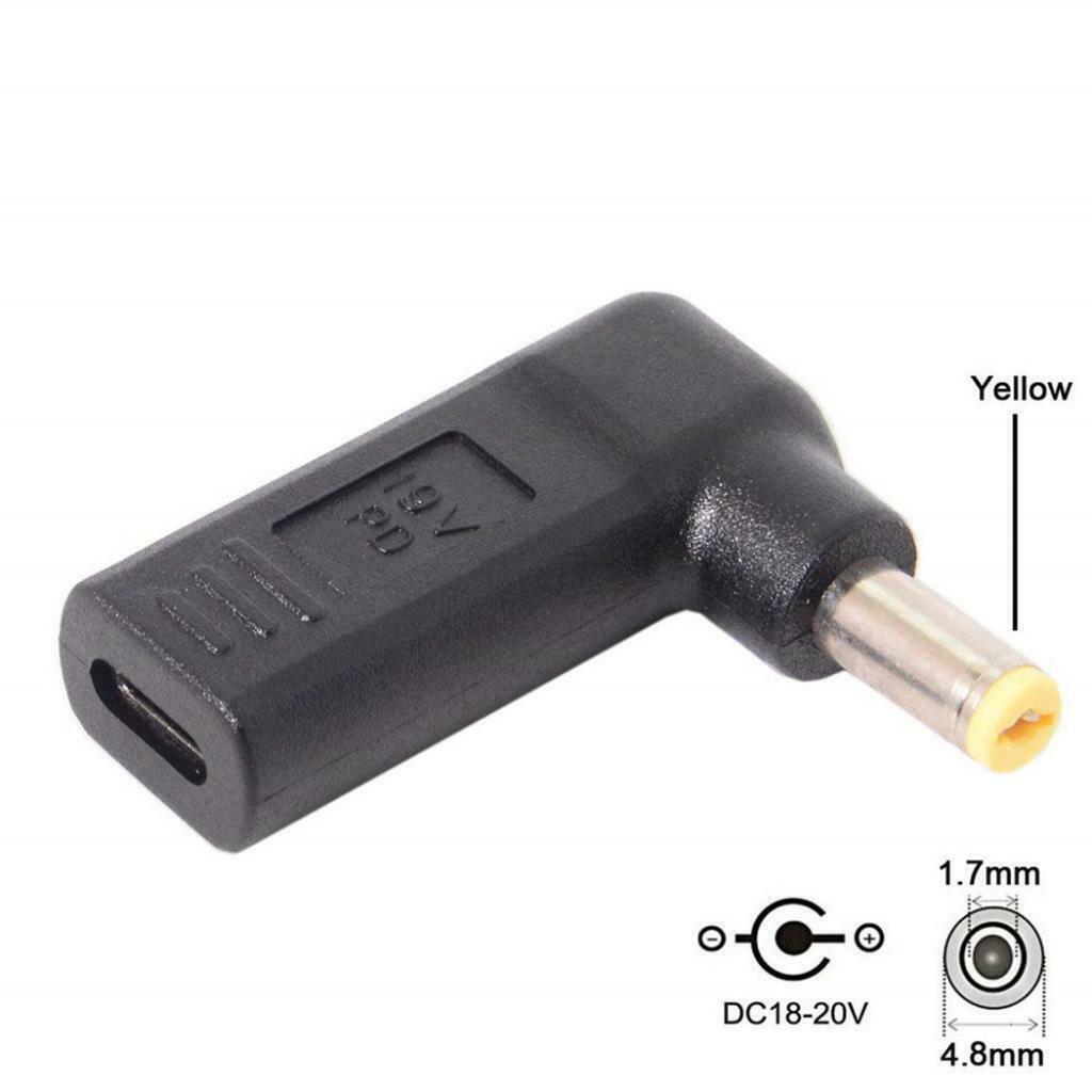 Type C Female to DC4.8x1.7mm Male Adapter w/ PD Notebook Laptop Adaper
