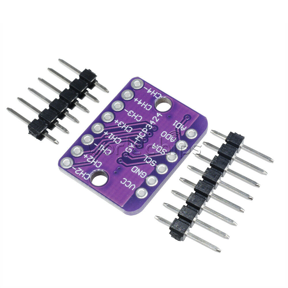 4-Channel MCP3424 ADC Programmable Gain Amplifier A/D For Raspberry Pi Ardruino