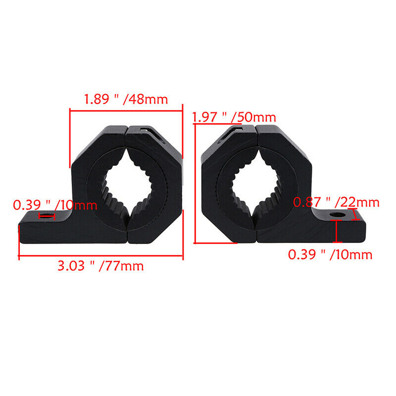 Pair Mounting Bracket Clamps Black Aluum Spray-Paint Process For 28~32mm Bar