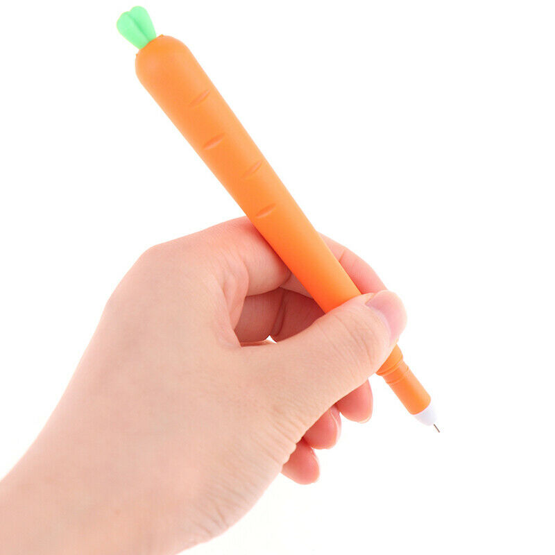 10pcs  0.5mm Gel Pen Black Ink Roller Marker Pen( Cute Carrot Styling)A KX