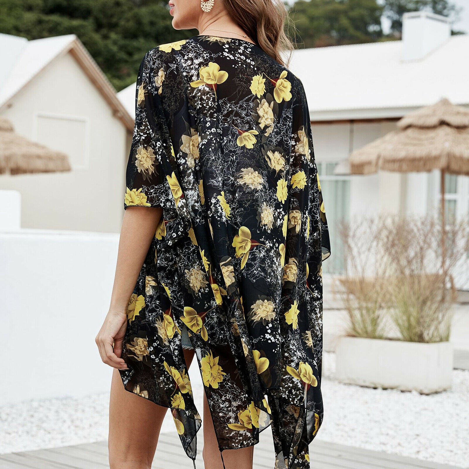 Women Cover Up Beach Robe Kimono Cardigan Poncho Summer Swimsuit Chiffon Top