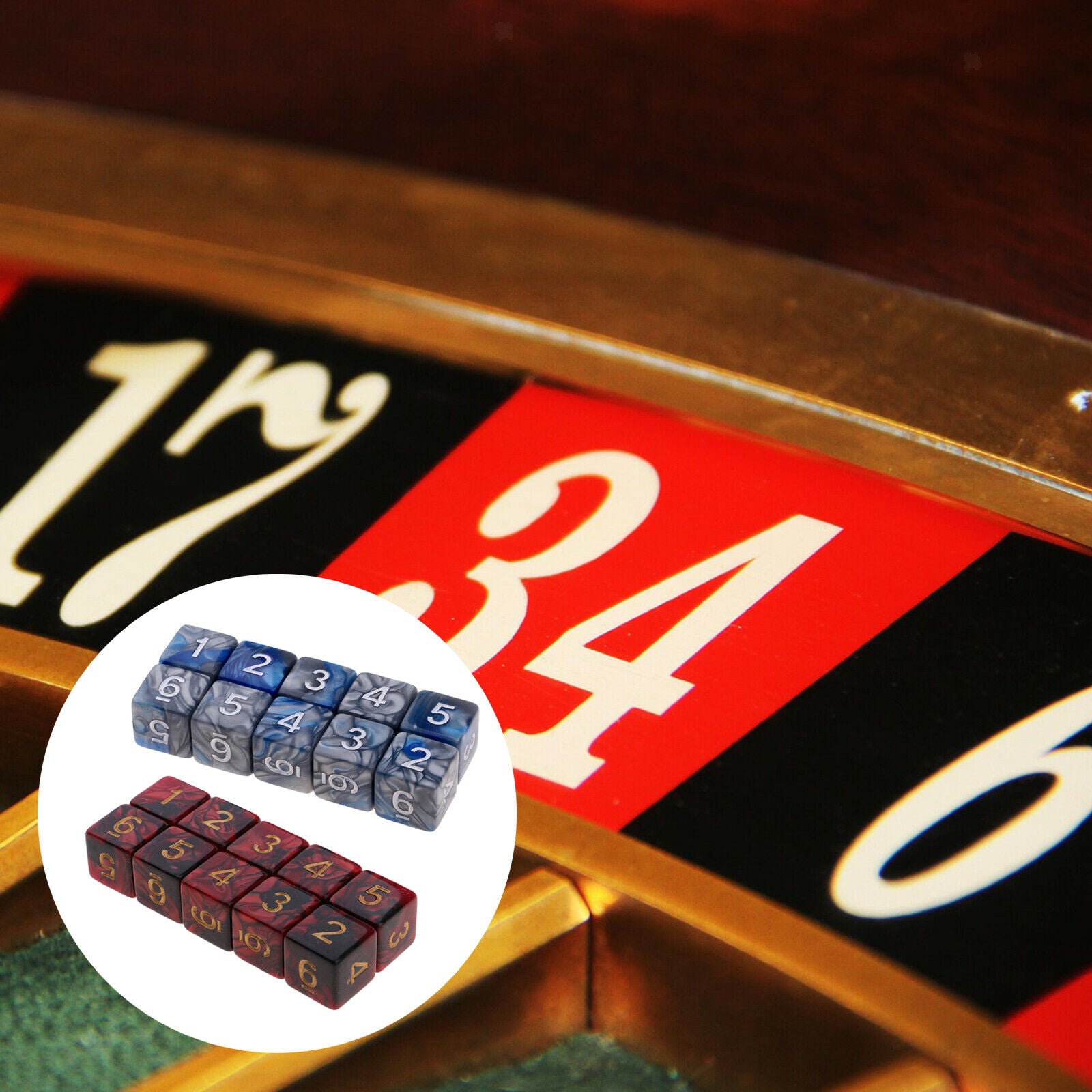 20 Pieces of 6 Sided Game Dice, 16mm Dice for Math Teaching / Games