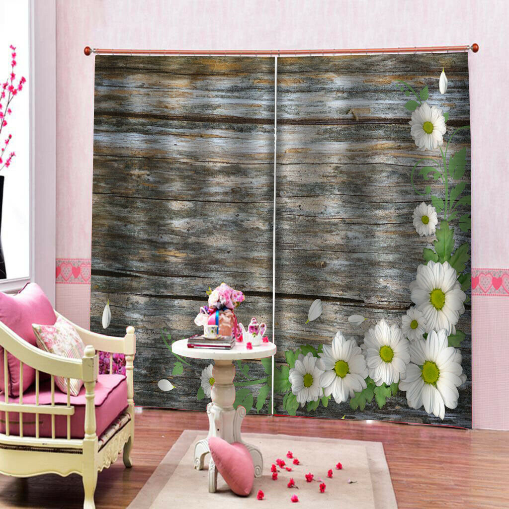 Curtain Panels Pair Waterproof Drapes Home Living Rome Bedroom Decor 55"x39"