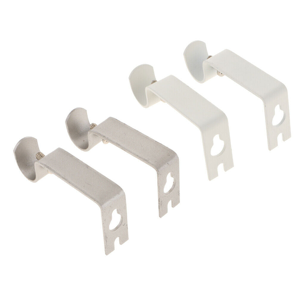 Curtain Rod Brackets, 2 Sets(4Pcs), Drilling Adjustable Curtain Rod Holders for