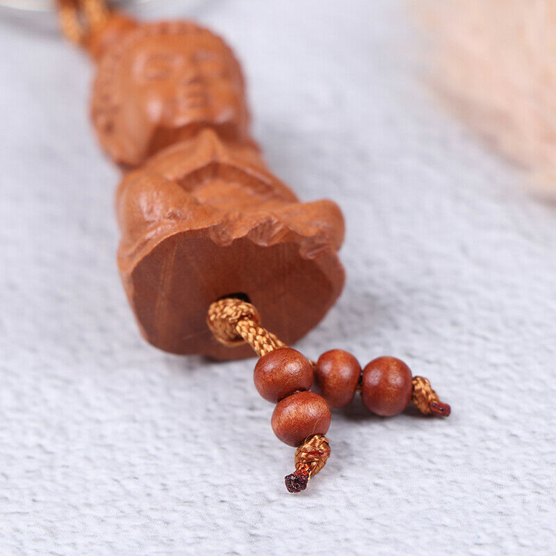 Mahogany Three-dimensional Engraving key chain Lifelike Buddha Pendant Ke.l8