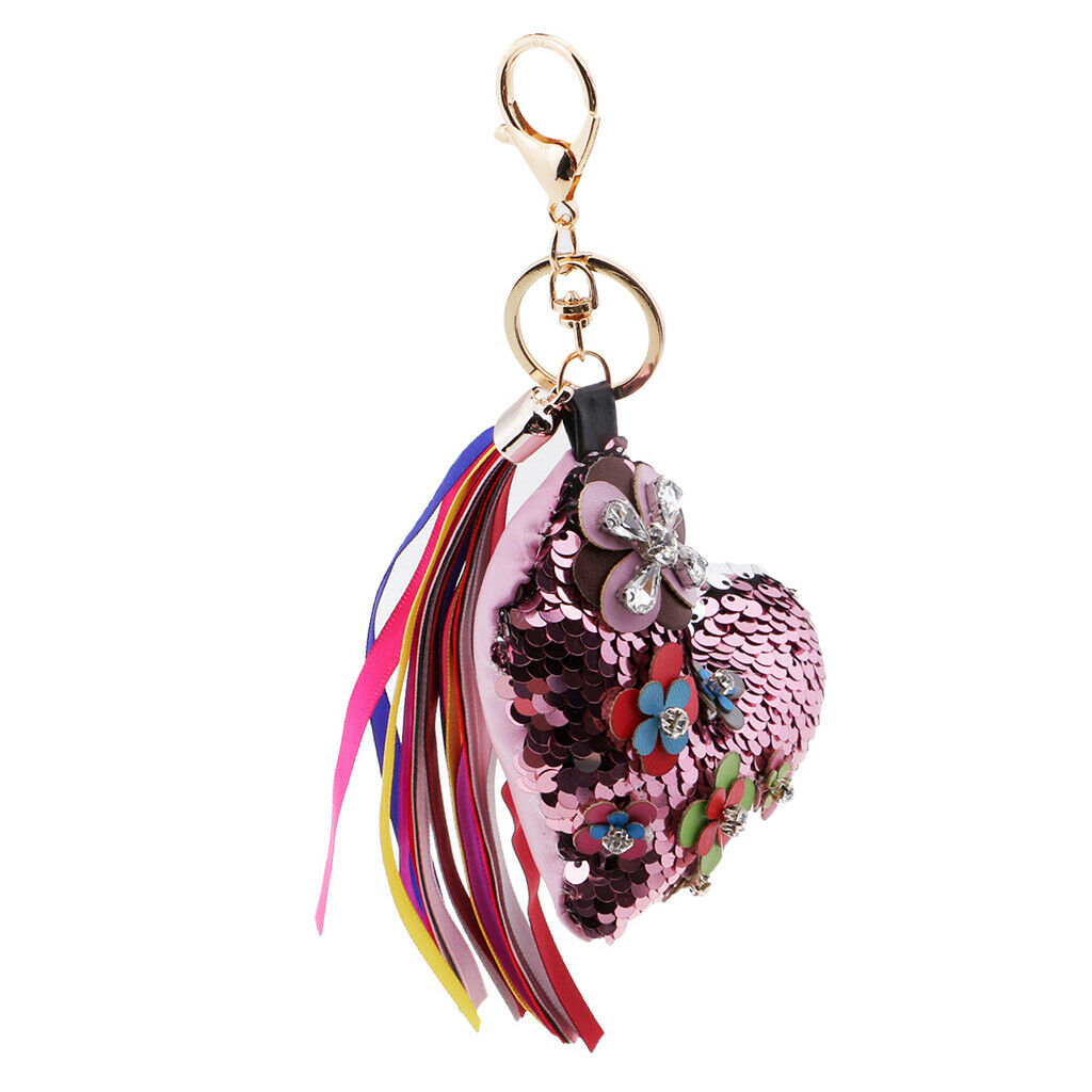 Keyring Keychain Fashion Bling Pendant Girl Bag Decoration Crystal Paillette -