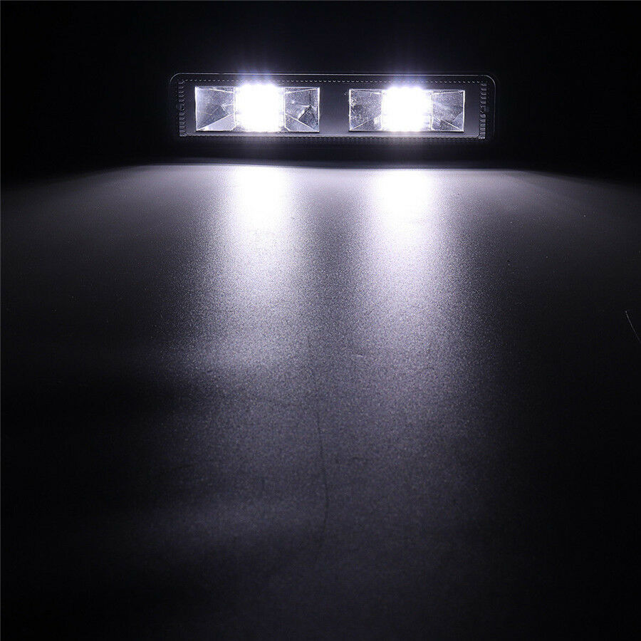 6" 48W 16 LED Work Light Flood Beam Bar Car Driving Fog Lamps Flasher Dual Color