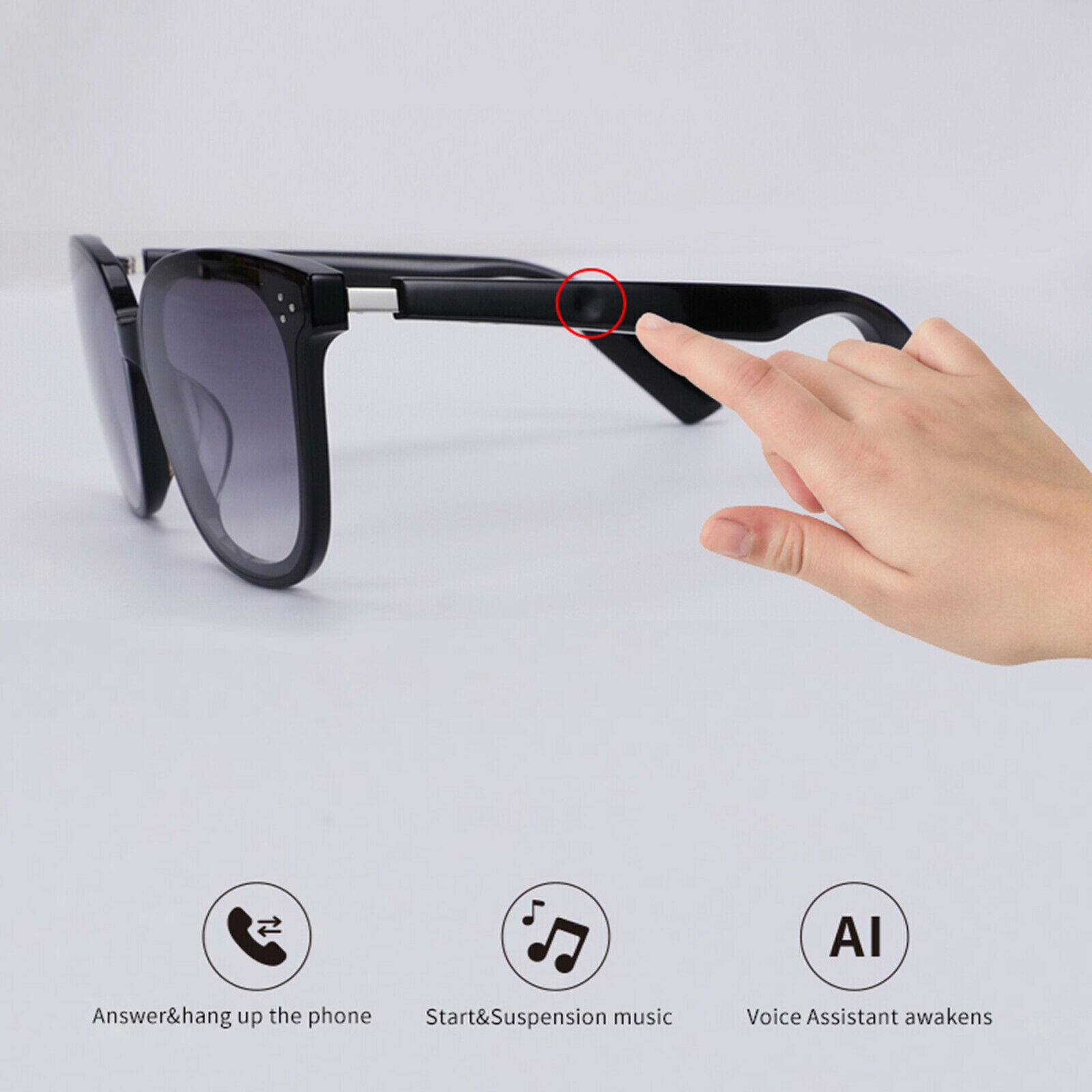 Smart Bluetooth Sunglasses Headset for Calling Music Meeting Mobile Phones