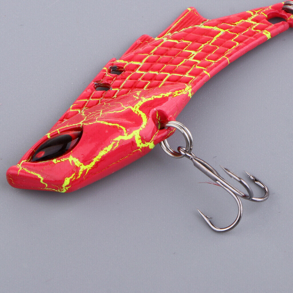 Metal Vibration VIB Fishing Lure Spinner Spoon Hard Bait Crankbaits Red
