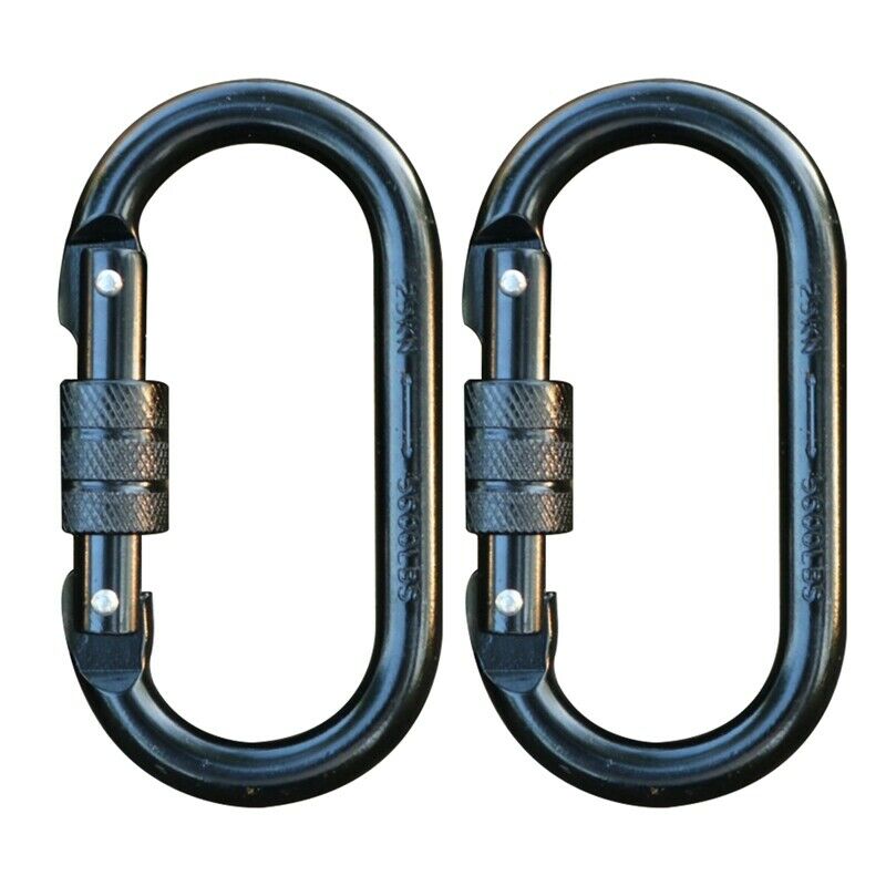 Locking Climbing Carabiners Clip Heavy Duty 25KN Industrial Lock Carabiners J5F7
